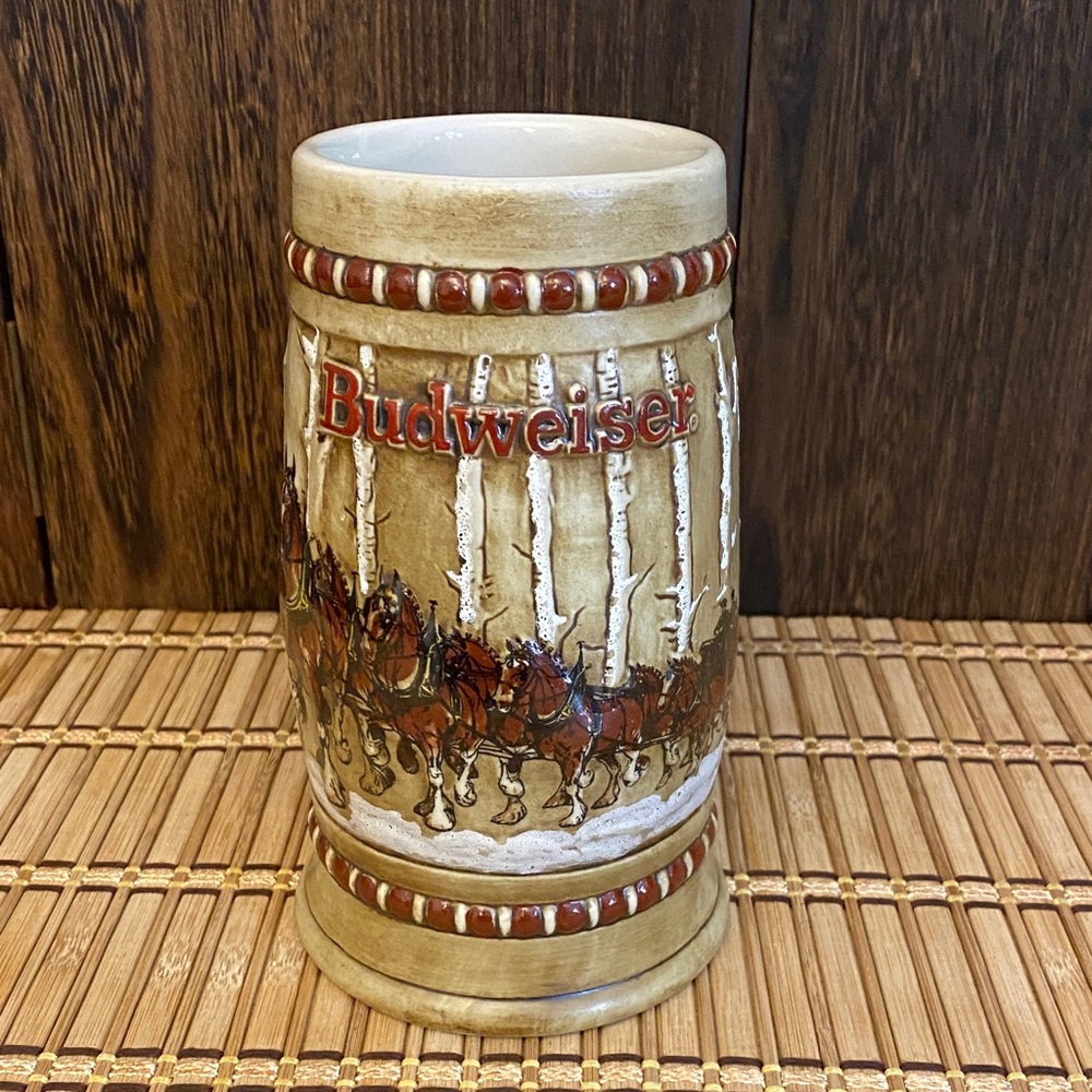 1981 Budweiser “Snowy Woodlands” Ceramic Beer Stein
